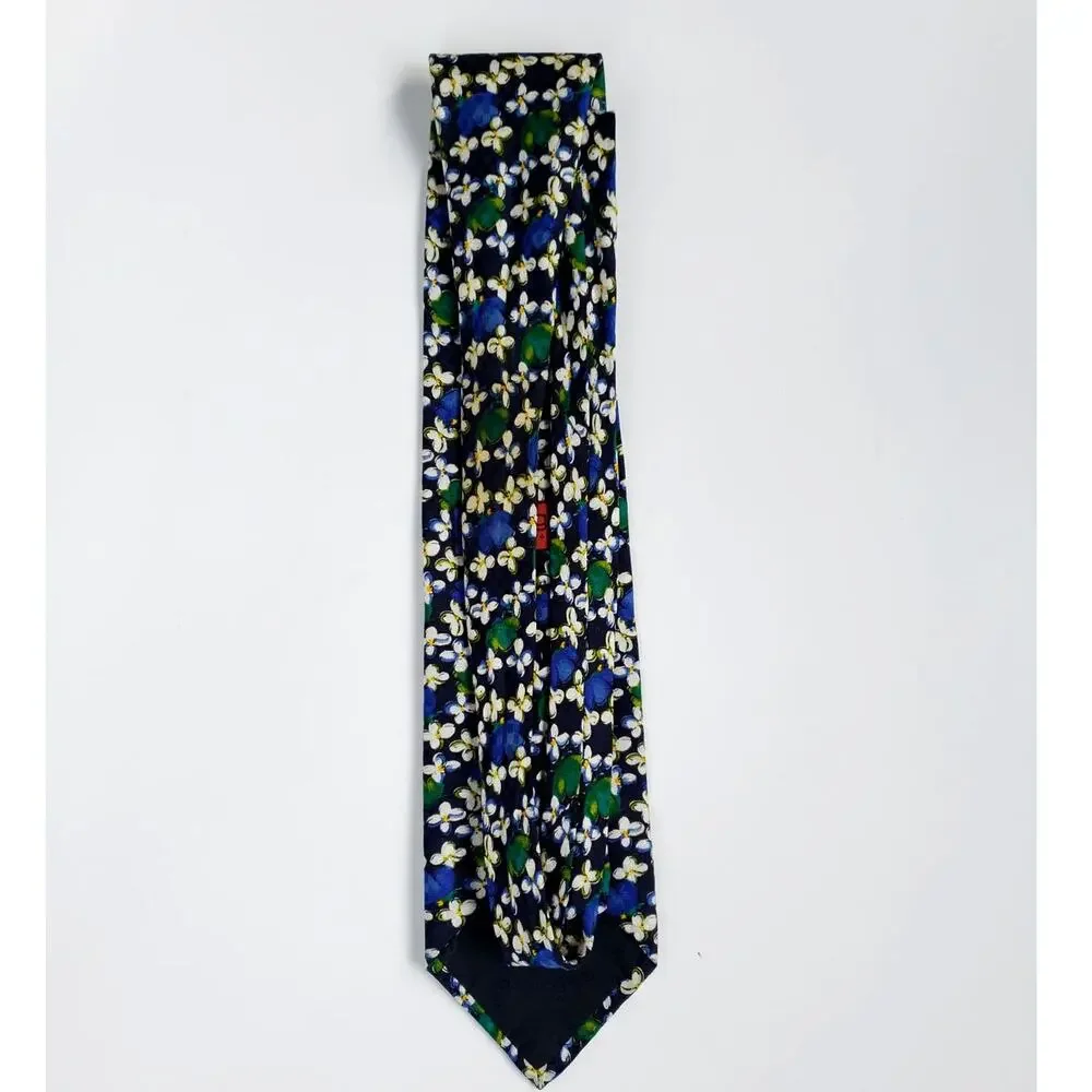 Ungaro Paris Silk Men Necktie Floral Made in Italy Colorful Luxry